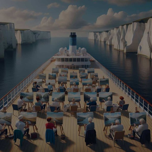 Quelle croisière propose des cours de peinture inspirés par les paysages de la côte d'Albâtre?